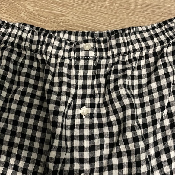 Off the Shoulder Gingham Button Down - Picture 3 of 4